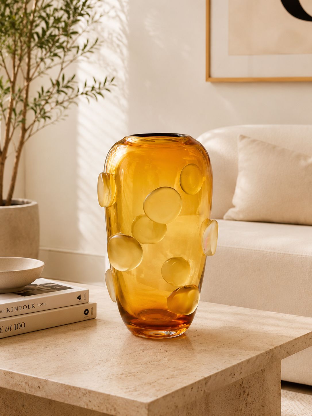 Vaso de Vidro Âmbar