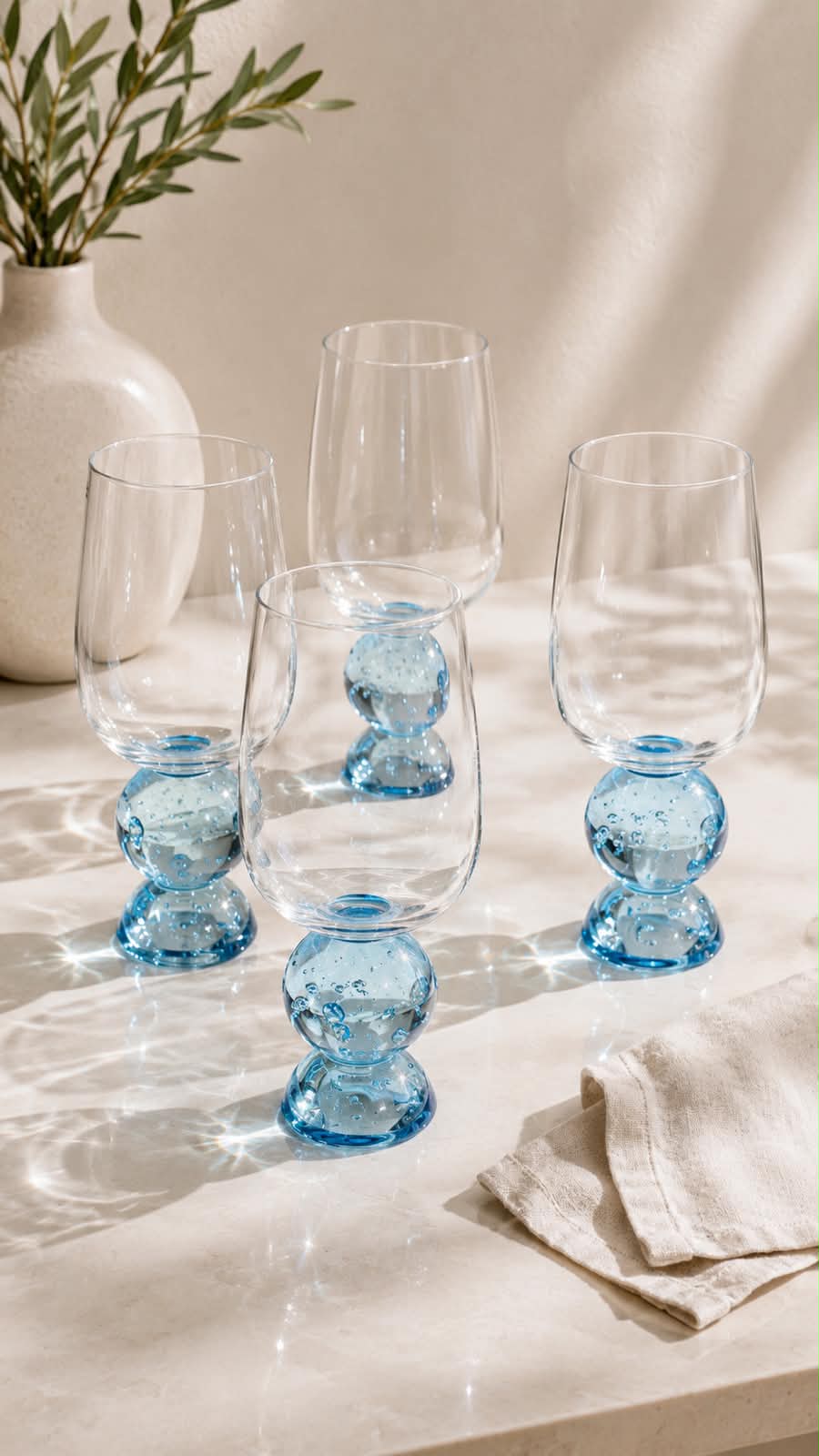 Conjunto 6 Taças Esfera Azul