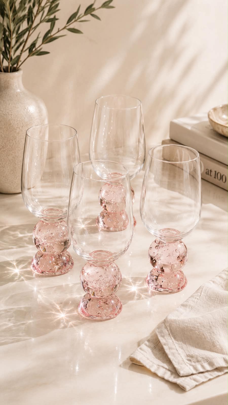 Conjunto 6 Taças Esfera Rosa